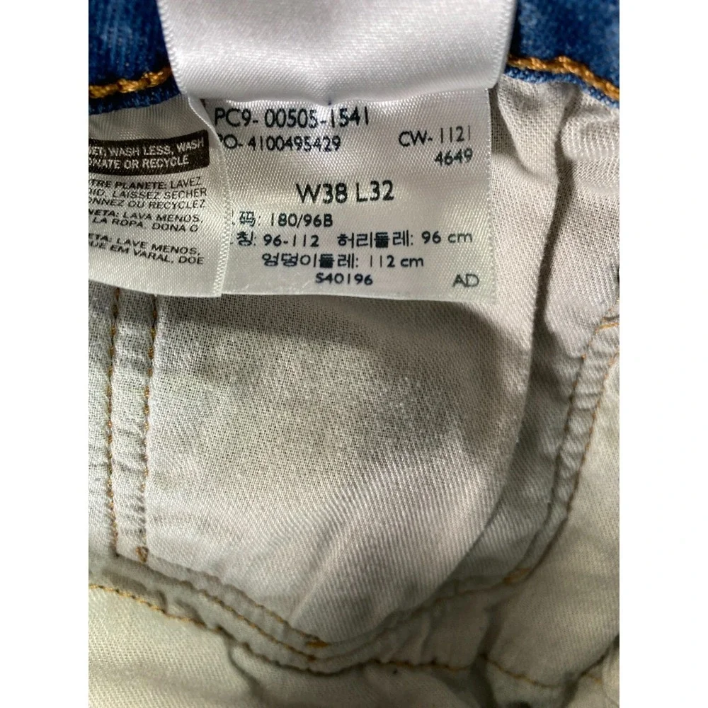 Levi's 505 Jeans Mens 38x32 Straight Regular Blue Dark Wash Measures 34x30 Ranch